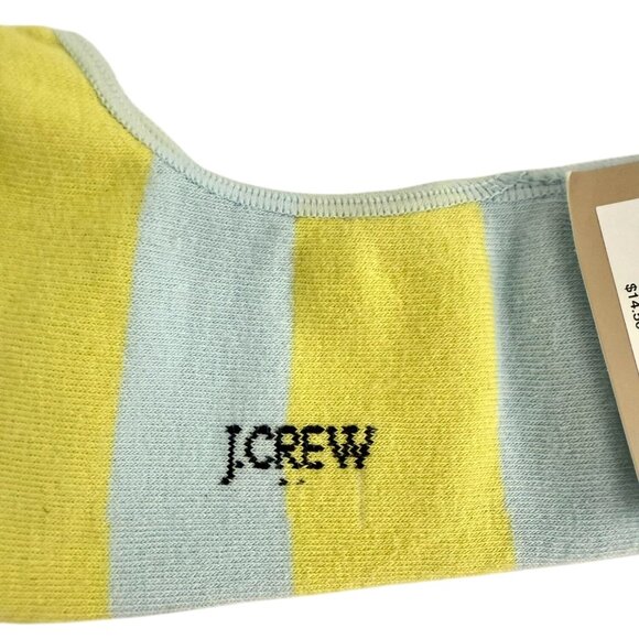 JCrew No Show Socks One Size Pastel Stripe Yellow Blue Cotton Blend Casual - Picture 6 of 7